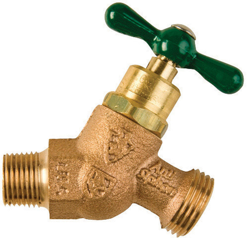 ARROWHEAD BRASS - Arrowhead Brass 1/2 in. MIP X 3/4 in. MHT Anti-Siphon Brass No-Kink Hose Bibb