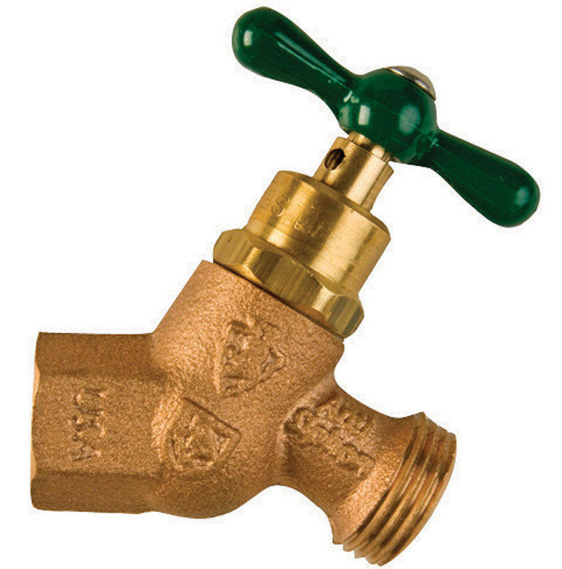 ARROWHEAD BRASS - Arrowhead Brass 1/2 in. FIP X 3/4 in. MHT Anti-Siphon Brass No-Kink Hose Bibb