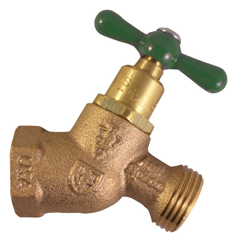 ARROWHEAD BRASS - Arrowhead Brass 3/4 in. FIP X 3/4 in. MHT Anti-Siphon Brass No-Kink Hose Bibb