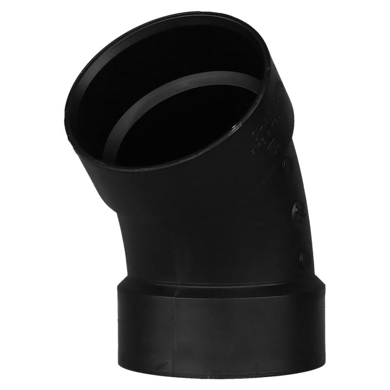 CHARLOTTE PIPE - Charlotte Pipe 4 in. Hub X 4 in. D Hub ABS 45 Degree Elbow