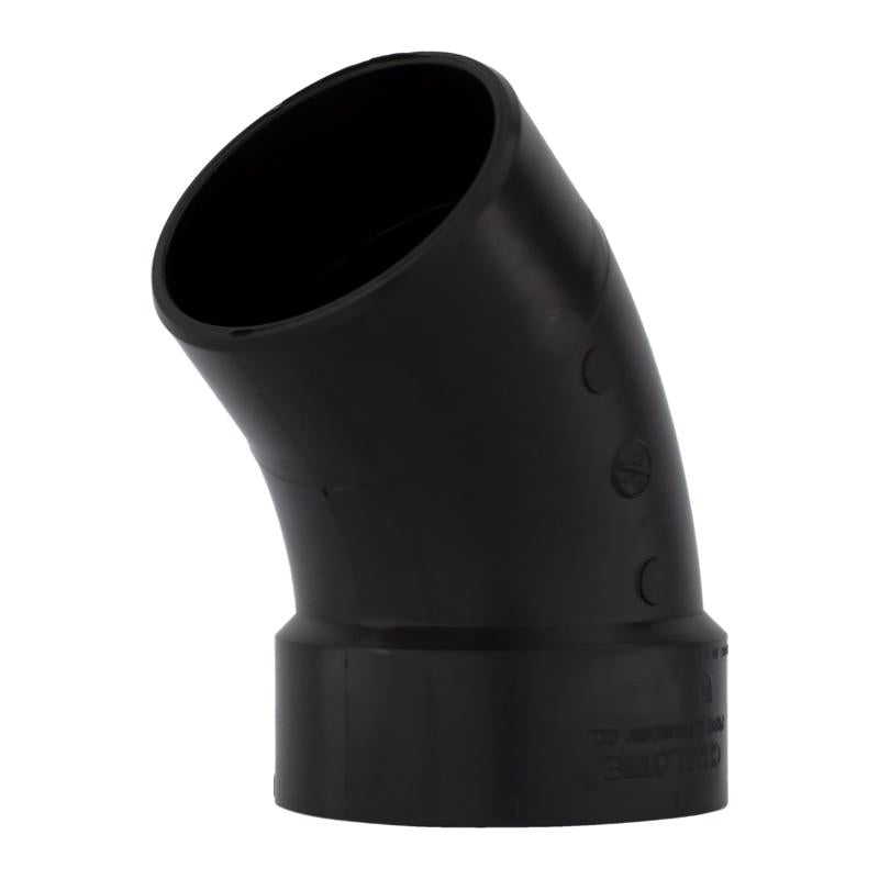 CHARLOTTE PIPE - Charlotte Pipe 4 in. Hub X 4 in. D Spigot ABS 45 Degree Elbow