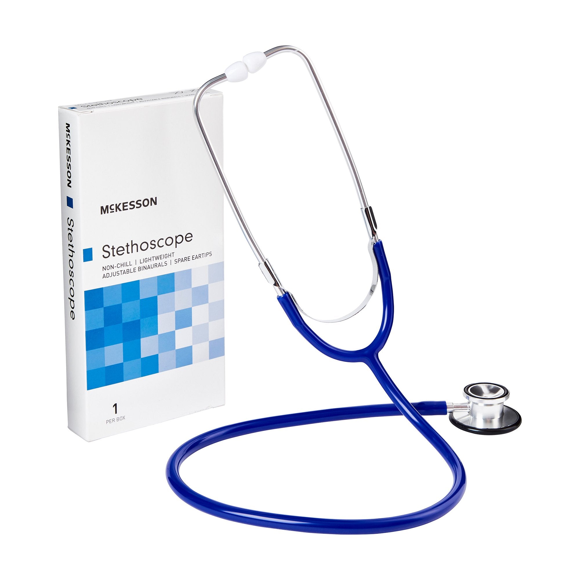 McKesson Brand - General Exam Stethoscope McKesson Royal Blue 1-Tube 22 Inch Tube Double Sided Chestpiece [1/EA]