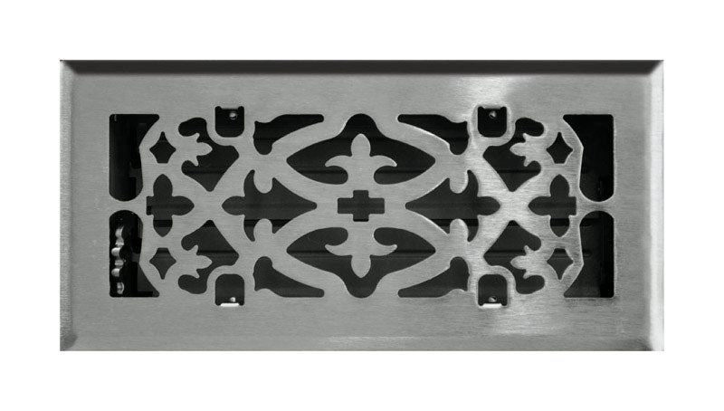 TRU AIRE - Tru Aire 4 in. H X 10 in. W 1-Way Satin Silver Steel Floor Diffuser [C164OSN04X10]