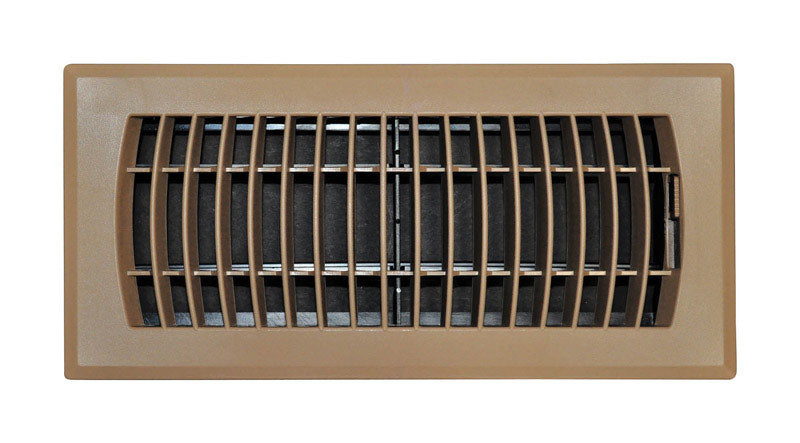 TRU AIRE - Tru Aire 4 in. H X 10 in. W 1-Way Powder Coat Brown ABS Plastic Floor Diffuser