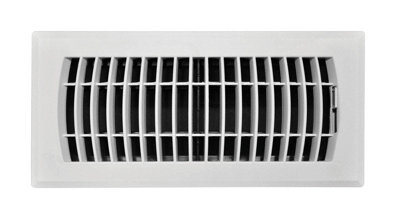 TRU AIRE - Tru Aire 4 in. H X 10 in. W 1-Way Powder Coat White ABS Plastic Floor Diffuser