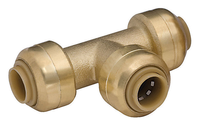 SHARKBITE - SharkBite Push to Connect 1/4 in. PTC X 1/4 in. D PTC Brass Tee