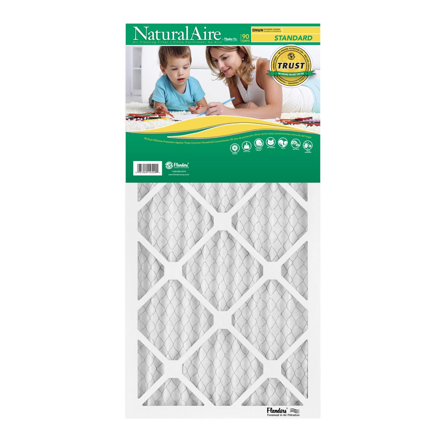 NaturalAire 16 in. W X 32 in. H X 1 in. D Synthetic 8 MERV Pleated Air Filter 1 pk - Case of 12