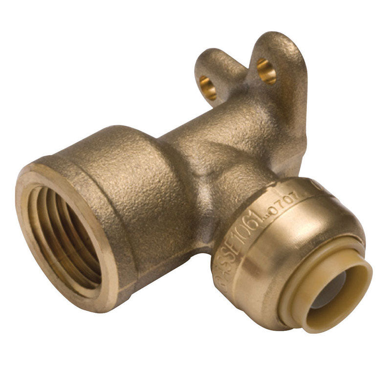 SHARKBITE - SharkBite 3/8 in. Push X 1/2 in. D FPT Brass Drop Ear Elbow