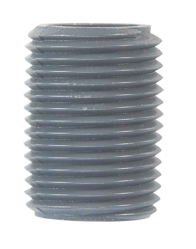 B & K - BK Products Schedule 80 1/2 in. MIP each PVC Close Nipple 1 pk - Case of 10