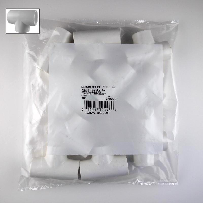 CHARLOTTE PIPE - Charlotte Pipe Schedule 40 1/2 in. Slip X 1/2 in. D Slip PVC Tee 10 pk