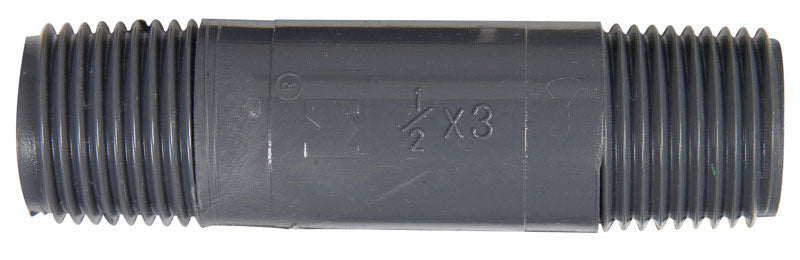 B & K - BK Products Schedule 80 1/2 in. MPT each PVC 3 in. Nipple 1 pk - Case of 10