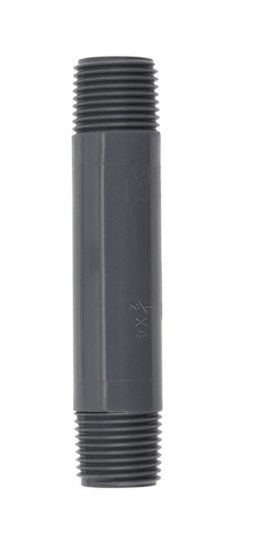 B & K - BK Products Schedule 80 1/2 in. MIP each X 1/2 in. D MIP PVC 4 in. Nipple 1 pk - Case of 10