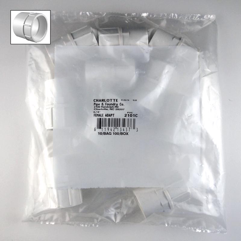 CHARLOTTE PIPE - Charlotte Pipe Schedule 40 3/4 in. Slip X 3/4 in. D FPT PVC Pipe Adapter 1 pk [PVC02101C0800]