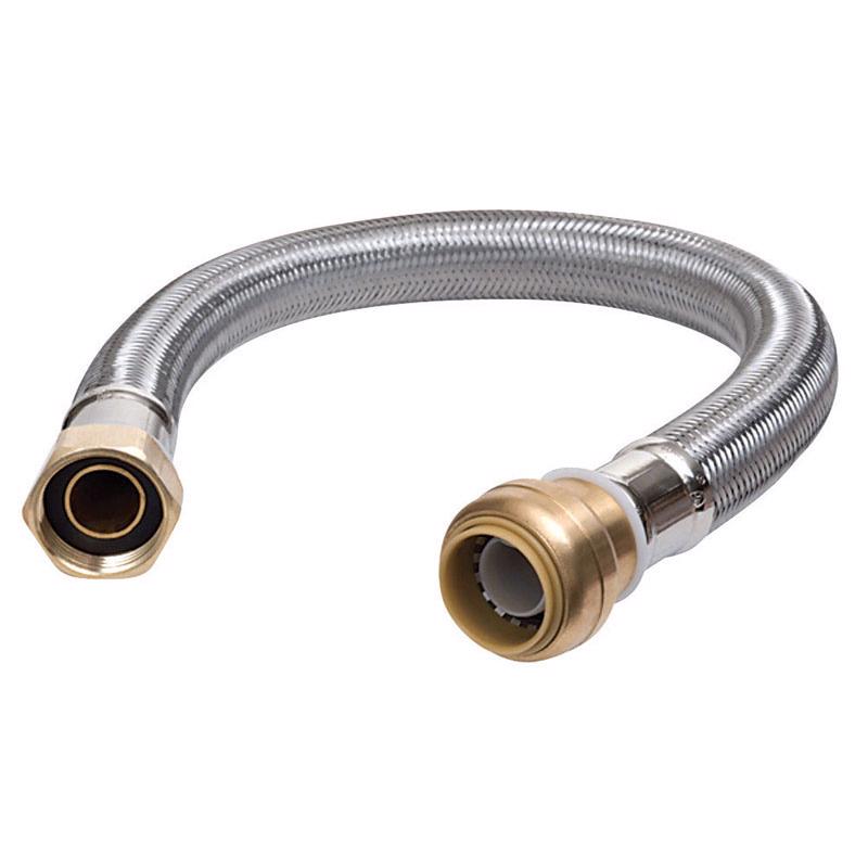 SHARKBITE - SharkBite 1/2 in. Push Fit X 3/4 in. D FIP 18 in. Stainless Steel Supply Line