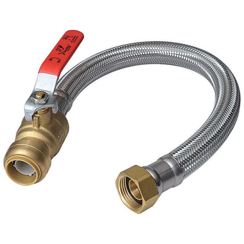 SHARKBITE - SharkBite 3/4 in. Push Fit X 3/4 in. D FIP 18 in. Stainless Steel Supply Line [UR3088FX18BV]