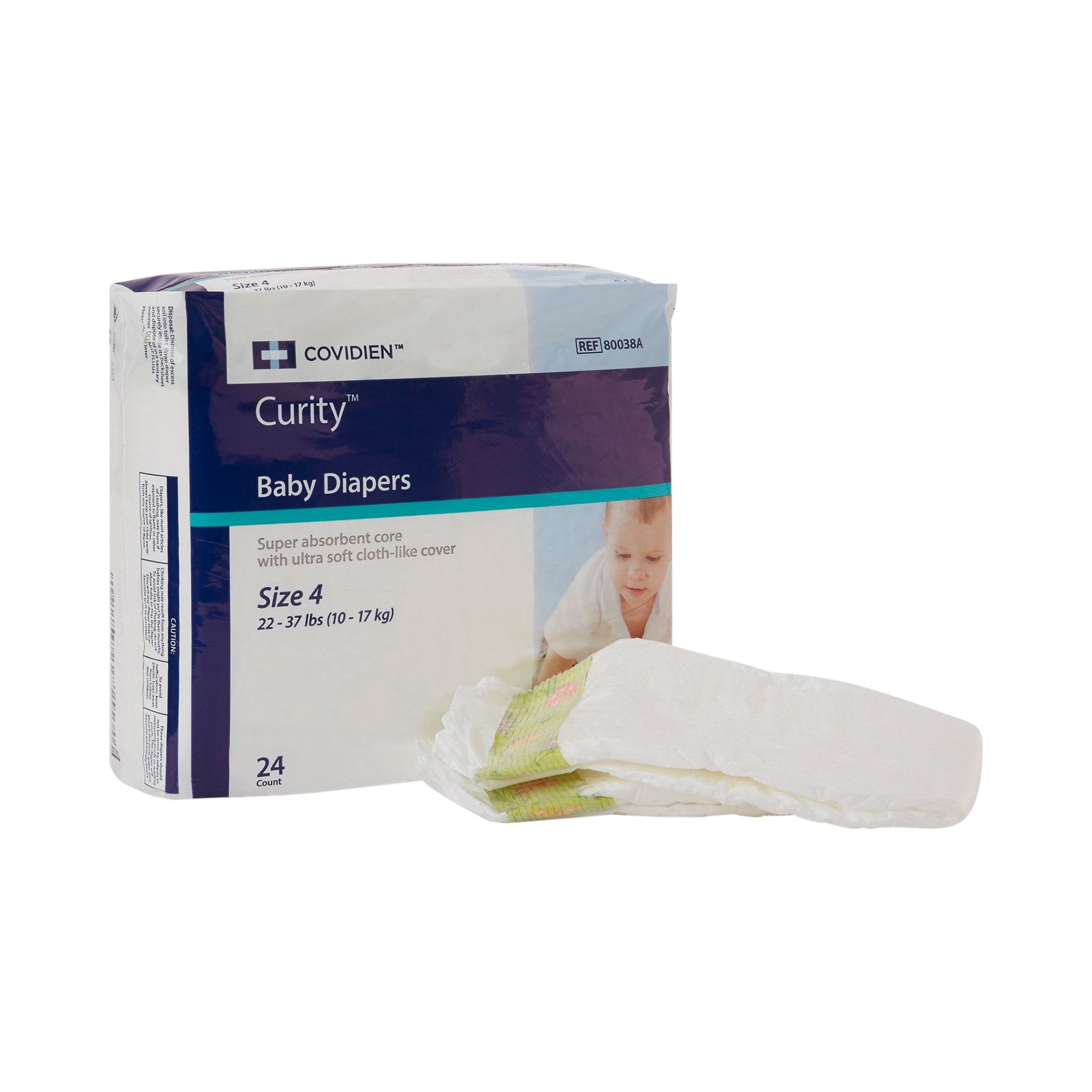 Cardinal - Unisex Baby Diaper Cardinal Health™ Wings™ Size 4 / Large Disposable Heavy Absorbency [192/CS]