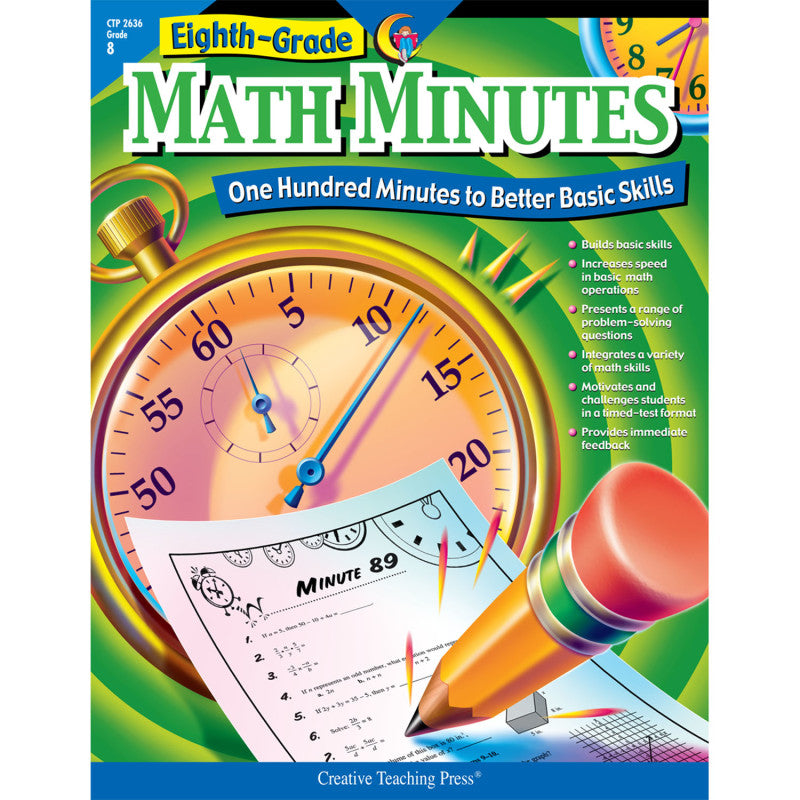 CREATIVE TEACHING PRESS - Eighth-Grade Math Minutes Book