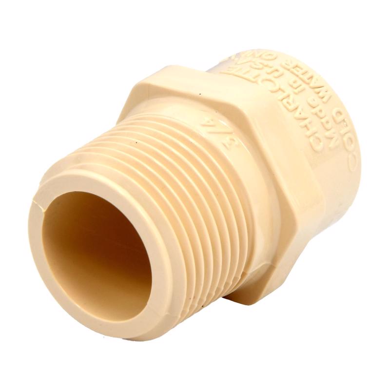 CHARLOTTE PIPE - Charlotte Pipe FlowGuard 3/4 in. MPT X 3/4 in. D Slip CPVC Male Adapter 10 pk