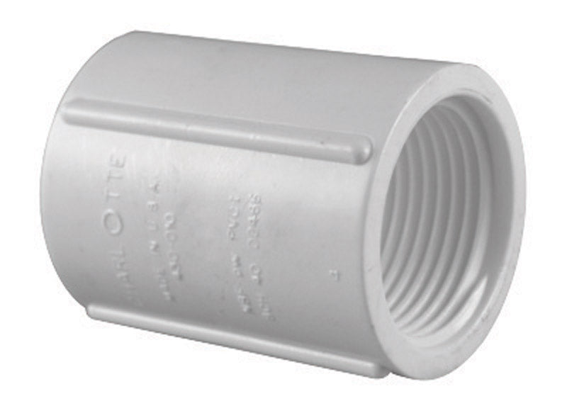CHARLOTTE PIPE - Charlotte Pipe Schedule 40 3/4 in. FPT X 3/4 in. D FPT PVC Coupling 1 pk - Case of 25