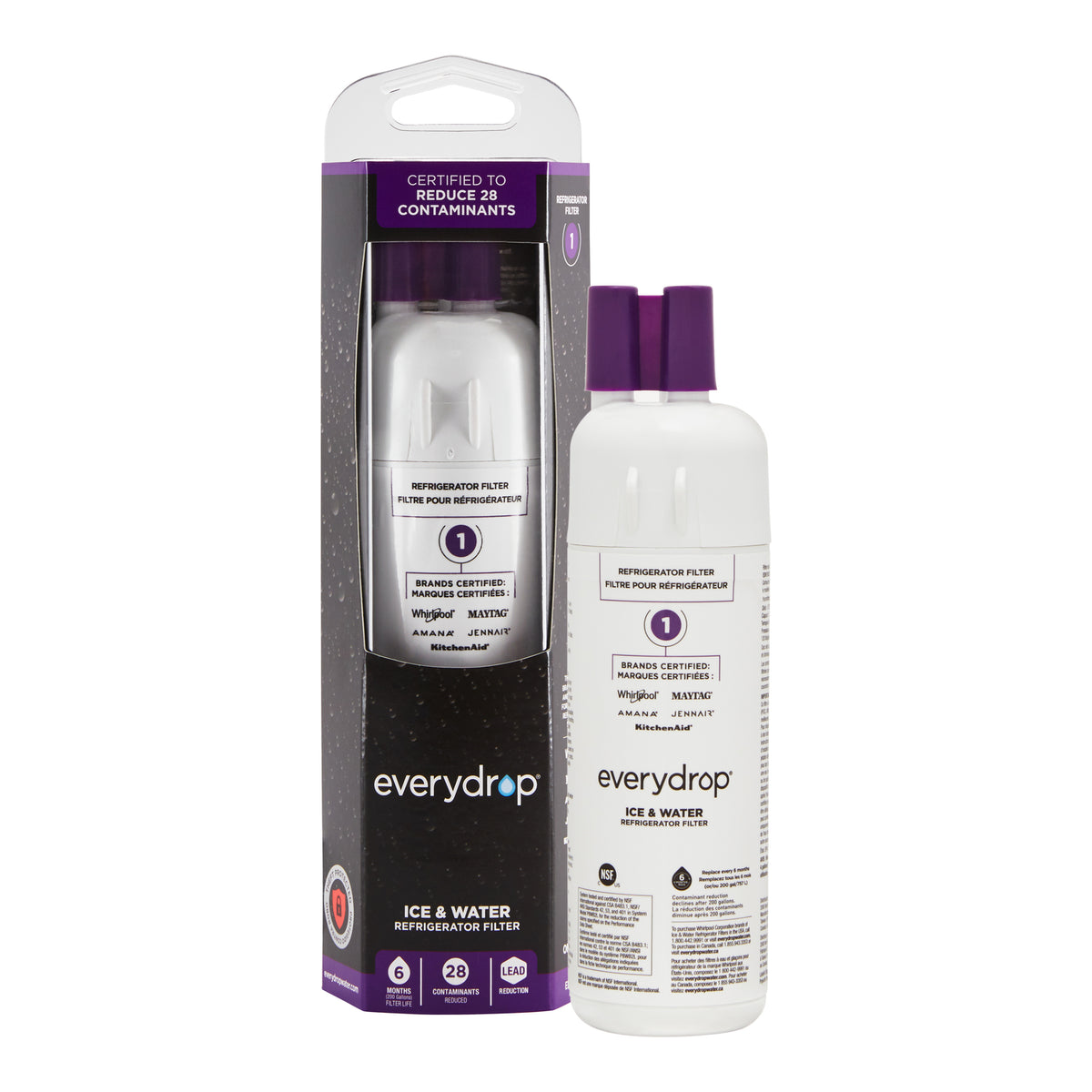 Whirlpool EveryDrop Refrigerator Replacement Filter For Whirlpool Filter 1 - Case of 2