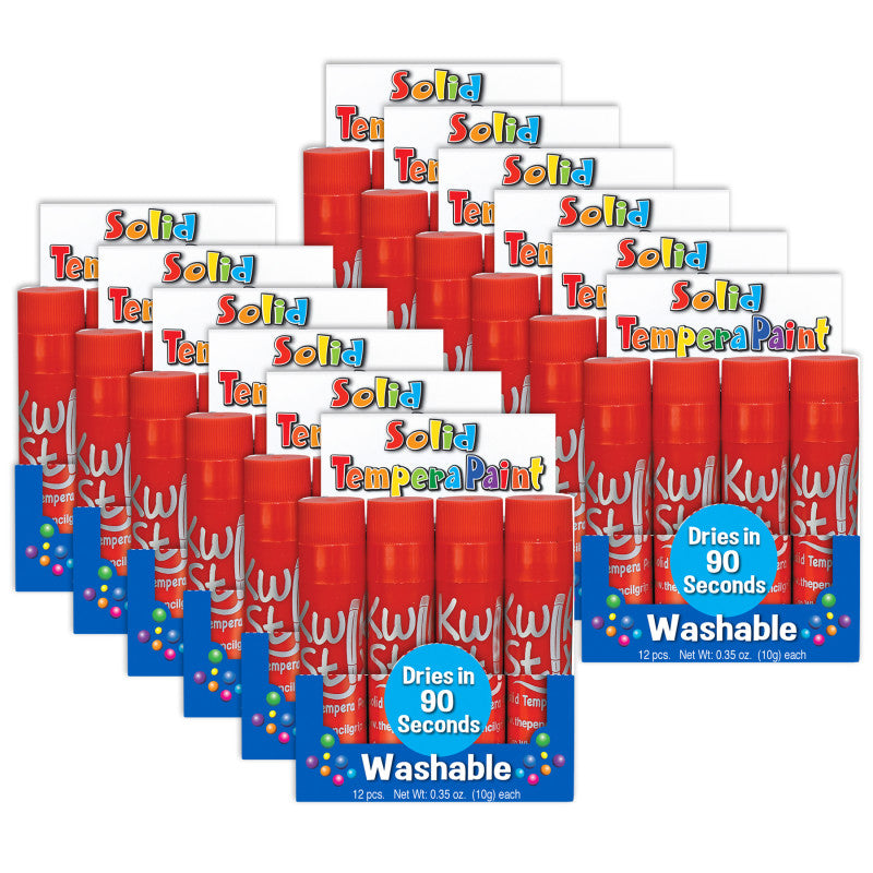 THE PENCIL GRIP - Kwik Stix Single Color Pack, Red, 12 Per Box, 12 Boxes