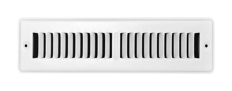 B & K - Tru Aire 2 in. H X 12 in. W 2-Way Powder Coat White Steel Floor Register [C150TSW02X12]