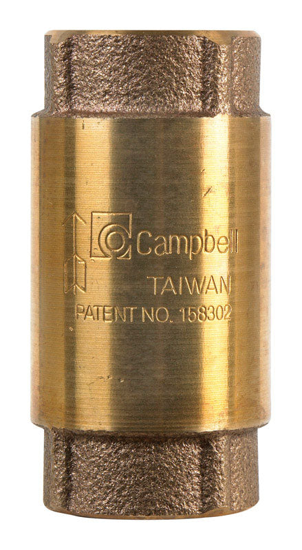 B & K - Campbell 3/4 in. D X 3/4 in. D FNPT x FNPT Red Brass Spring Loaded Check Valve