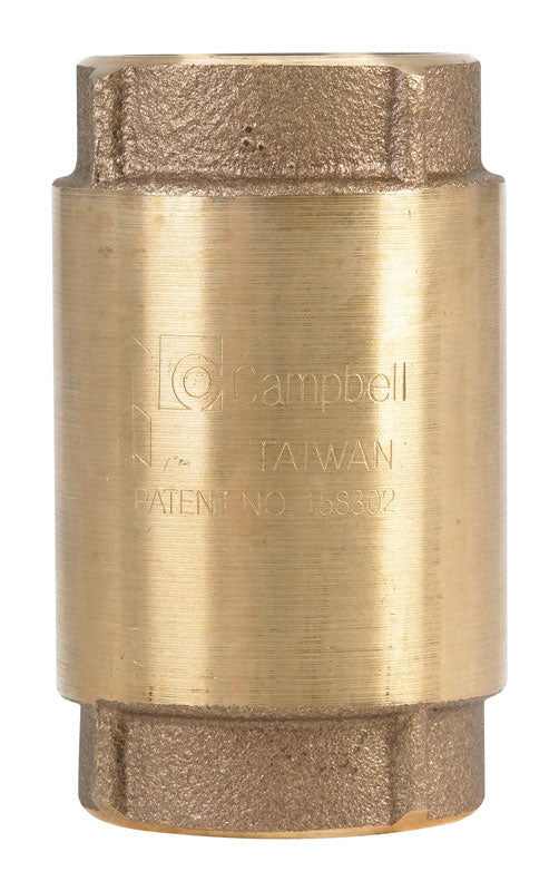 B & K - Campbell 1-1/4 in. D X 1-1/4 in. D FNPT x FNPT Red Brass Spring Loaded Check Valve