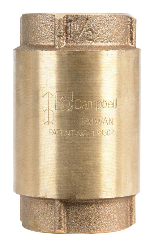 B & K - Campbell 1-1/2 in. D X 1-1/2 in. D FNPT x FNPT Red Brass Spring Loaded Check Valve