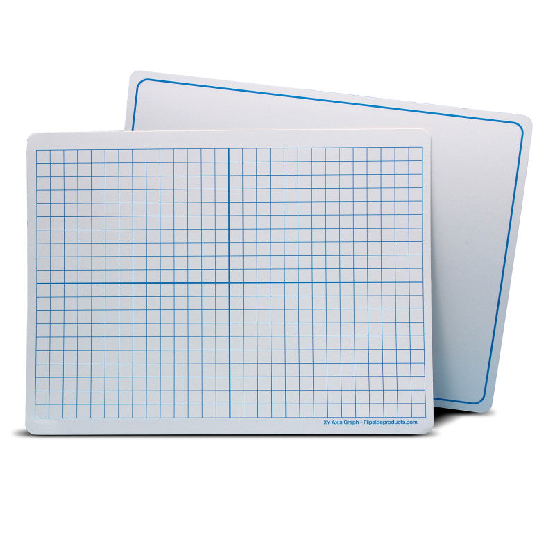 FLIPSIDE PRODUCTS - Magnetic Dry Erase Learning Mat, Two-Sided XY Axis/Plain, 9" x 12", Pack of 12