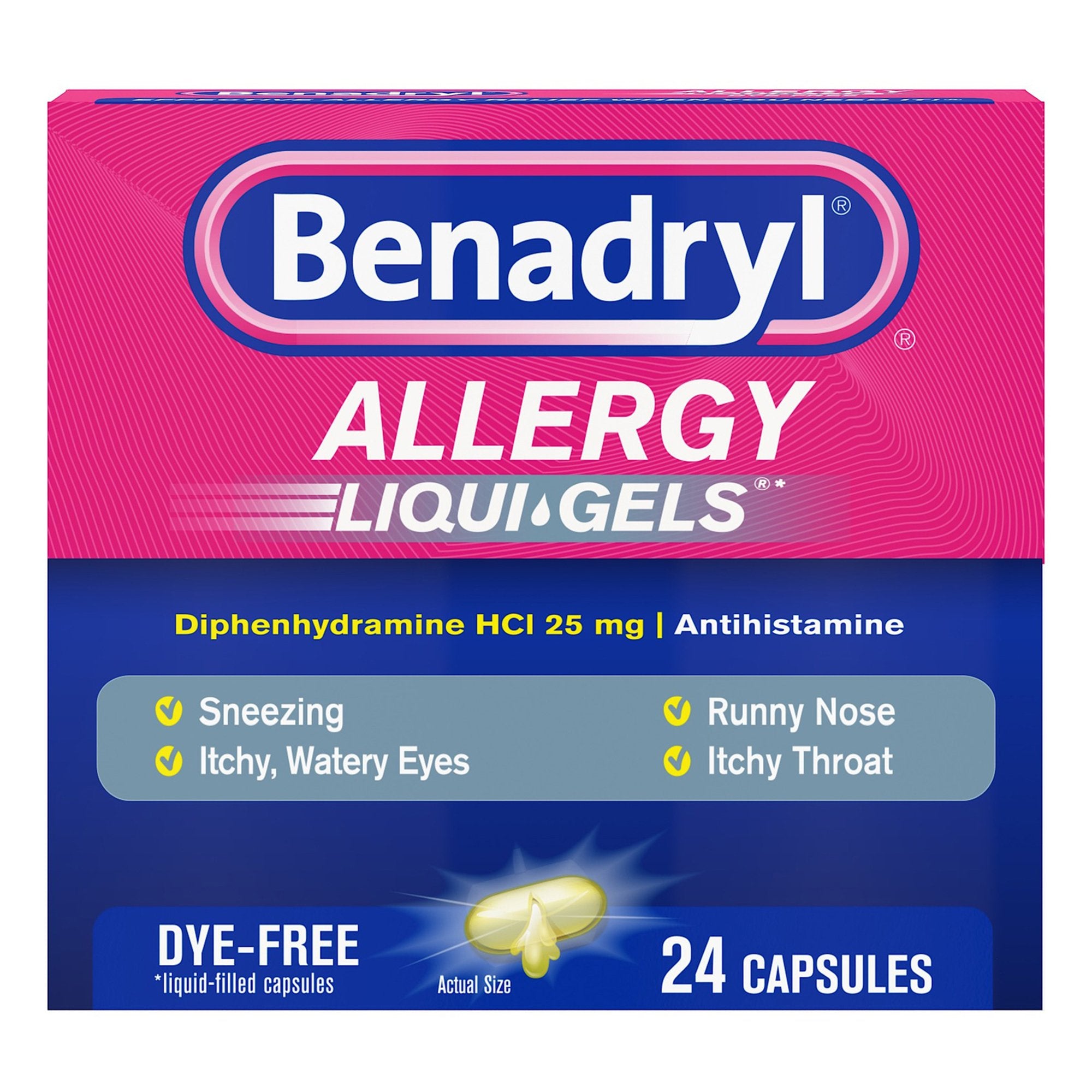 Johnson & Johnson Consumer - Allergy Relief Benadryl® 25 mg Strength Gelcap 24 per Box [1/BX]