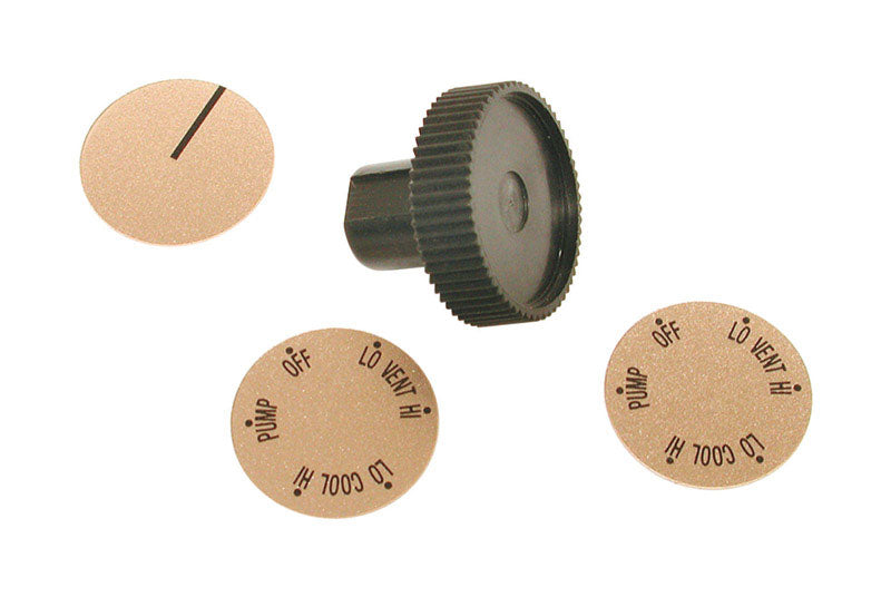 B & K - Dial Black Plastic Long Shaft Knob Kit