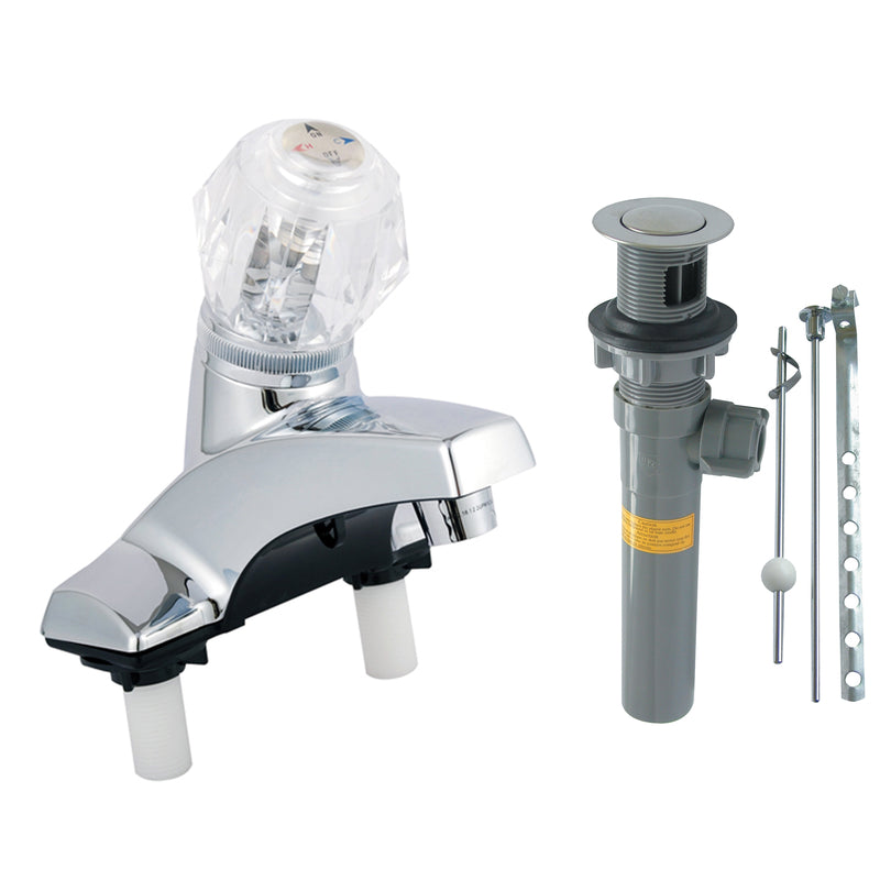 HOME PLUS - Home Plus Chrome Centerset Bathroom Sink Faucet 4 in. [4316P-CP]