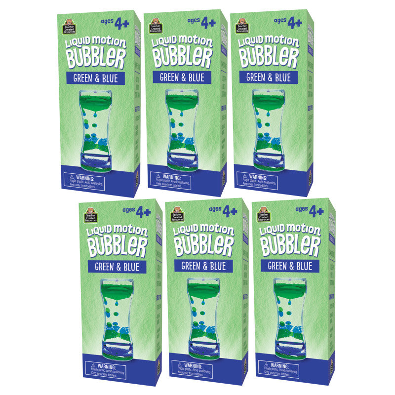 TEACHER CREATED RESOURCES - Liquid Motion Bubbler, Green & Blue, Pack of 6