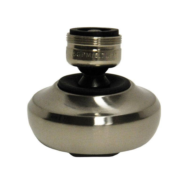 B & K - Danco Dual Thread 15/16 in.- 27M x 55/64 in.-27F Brushed Nickel Swivel Sprayrator