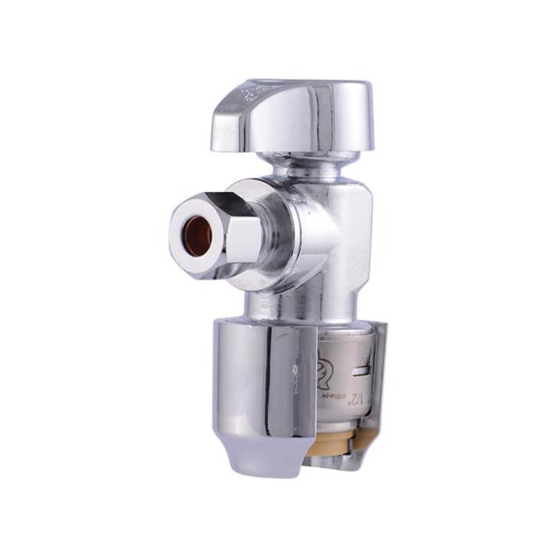 SHARKBITE - SharkBite 1/2 in. PTC X 1/4 in. Compression Brass Angle Stop Valve