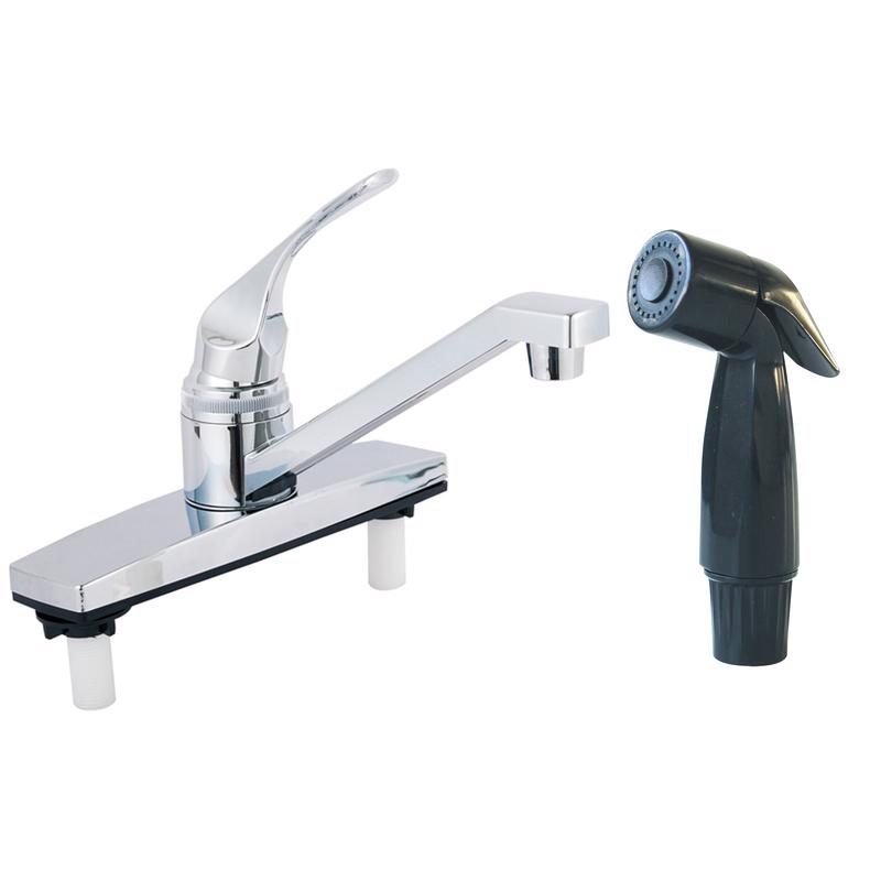 HOME PLUS - Home Plus One Handle Chrome Kitchen Faucet Side Sprayer Included