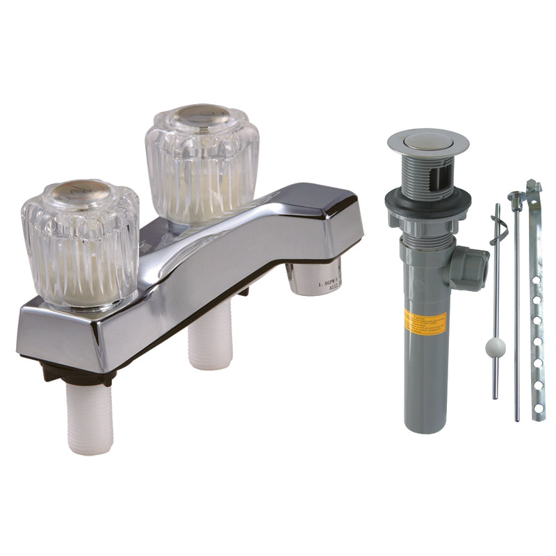 HOME PLUS - Home Plus Chrome Centerset Bathroom Sink Faucet 4 in. [4224P-CP]