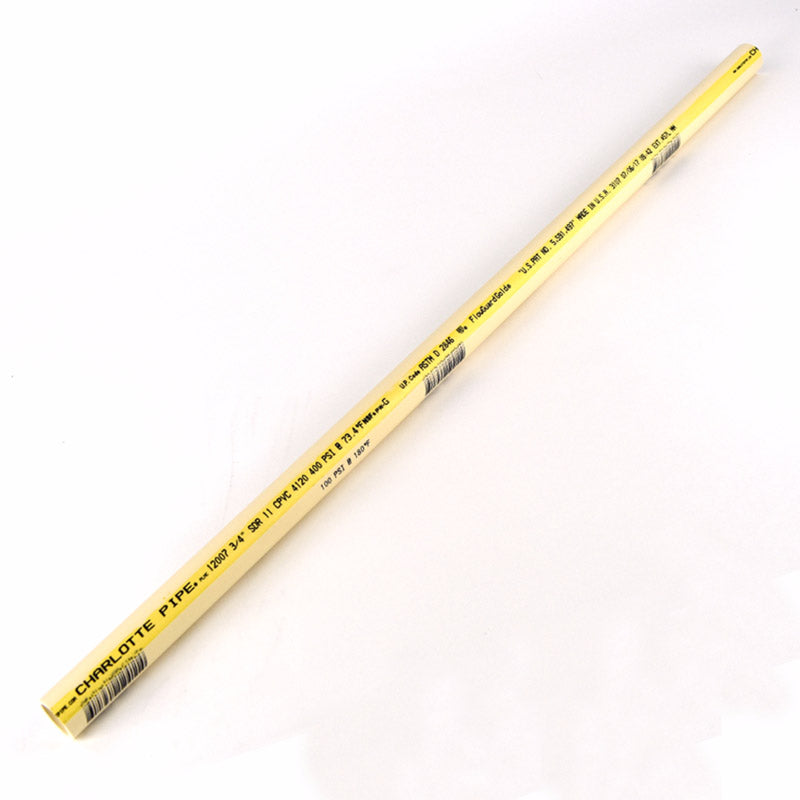 B & K - Charlotte Pipe Schedule 40 CPVC Pipe 3/4 in. D X 2 ft. L Plain End 100 psi