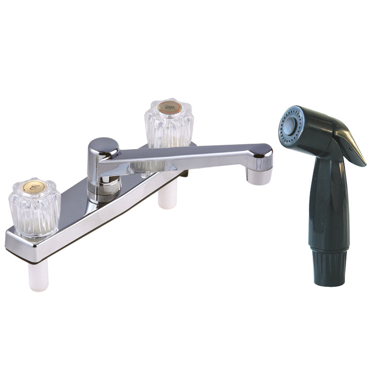 HOME PLUS - Home Plus Two Handle Chrome Kitchen Faucet Side Sprayer Included [8238CP]