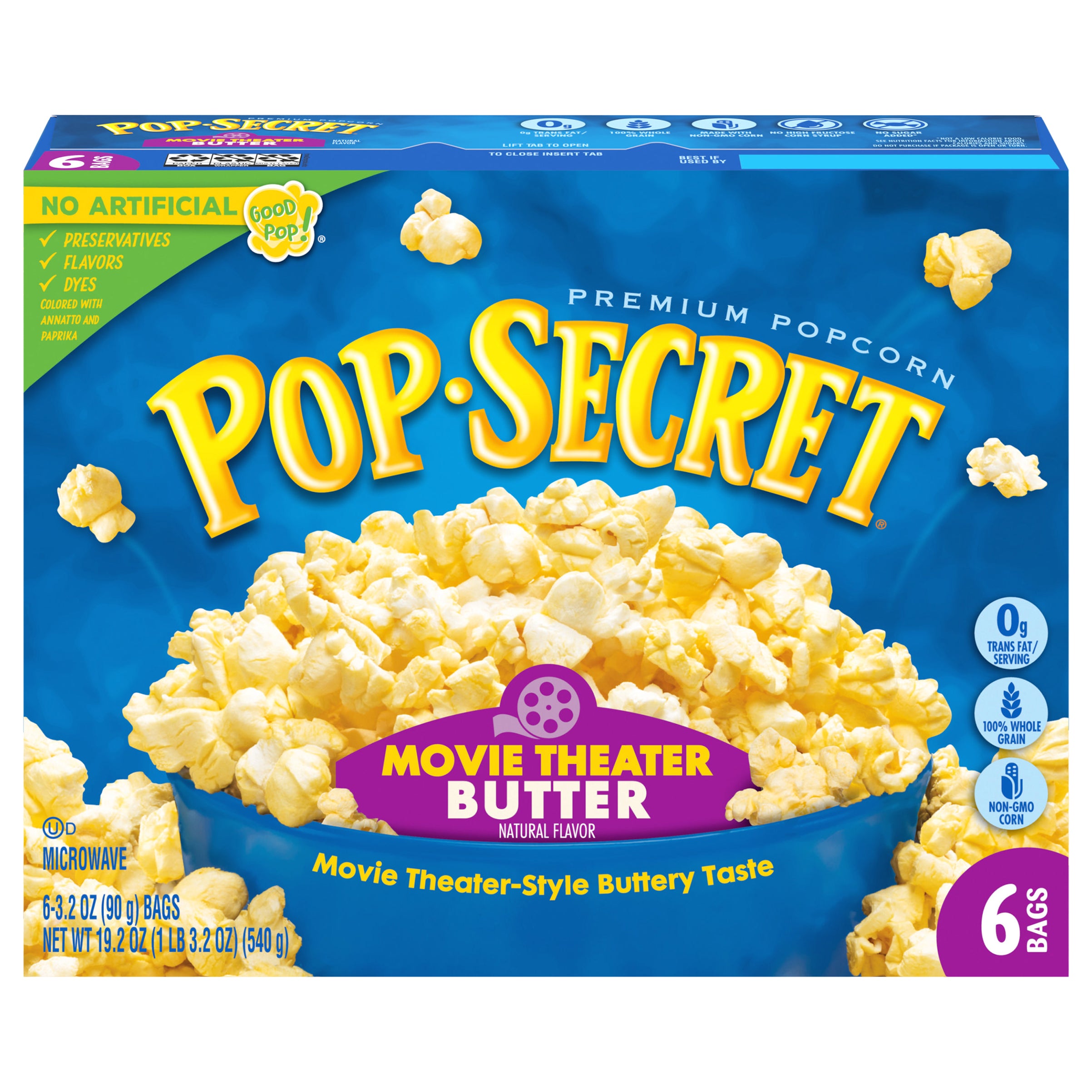 Pop-Secret Premium Movie Theater Butter Popcorn 6 - 3.2 oz Bags - Case of 6