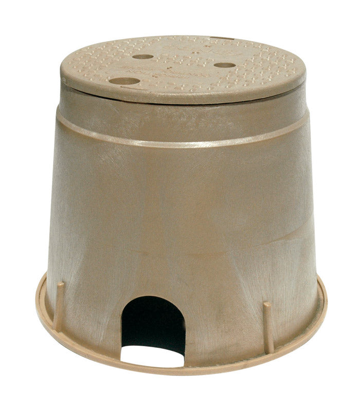 B & K - NDS 12.9 in. W X 11.6 in. H Round Valve Box with Lid Brown