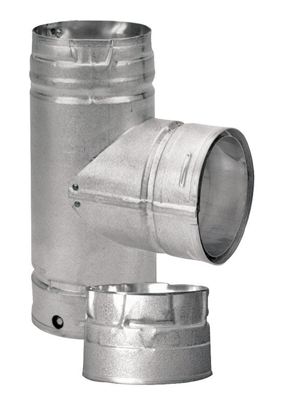 B & K - DuraVent PelletVent 3 in. X 3 in. X 3 in. Galvanized Steel Tee with Clean-Out Cap - Case of 2