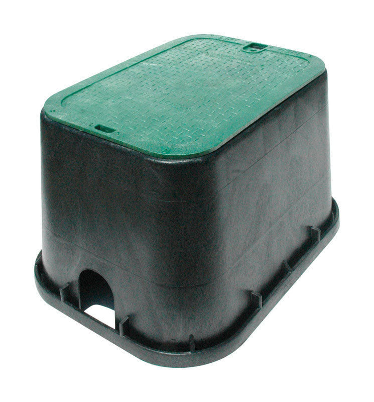B & K - NDS 16 in. W X 12-1/4 in. H Rectangular Valve Box with Overlapping Cover Black/Green