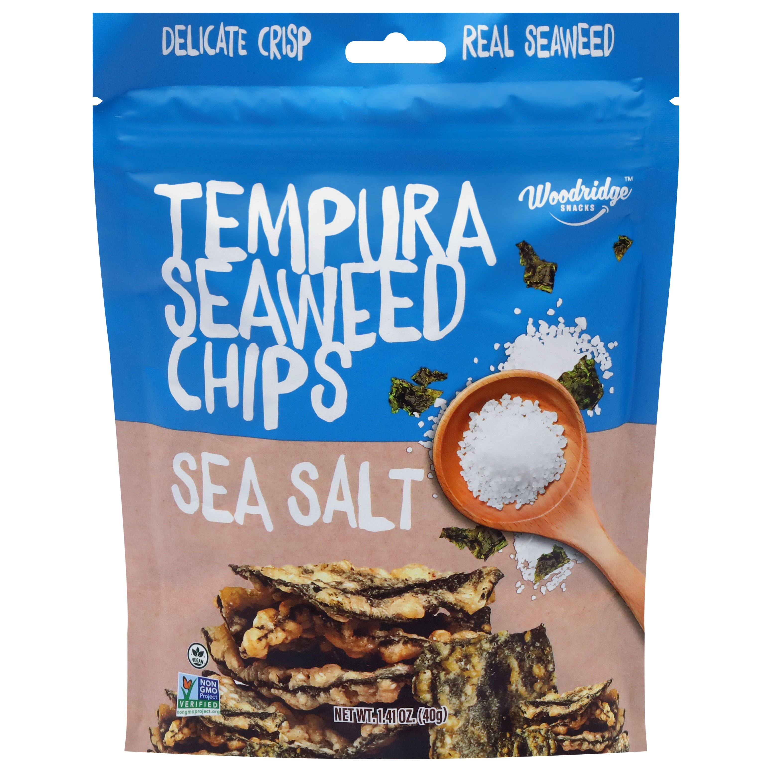Woodridge Snacks Sea Salt Tempura Seaweed Chips 1.41 oz - Case of 12