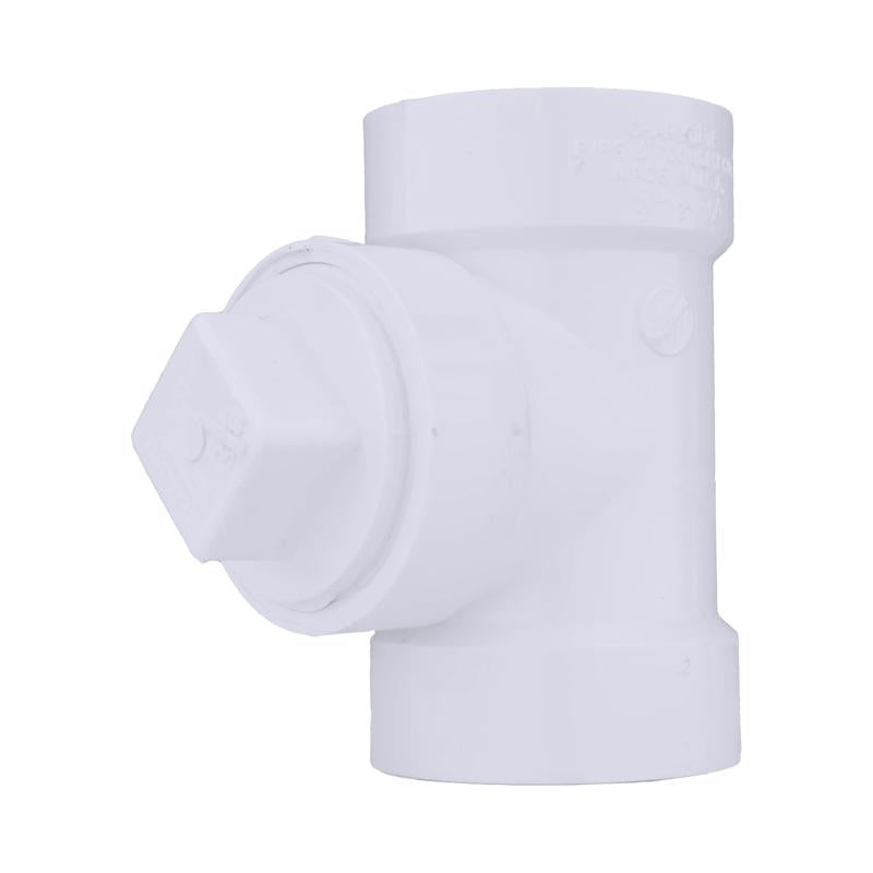 CHARLOTTE PIPE - Charlotte Pipe Schedule 40 1-1/2 in. Hub X 1-1/2 in. D Hub PVC Cleanout Tee with Plug 1 pk