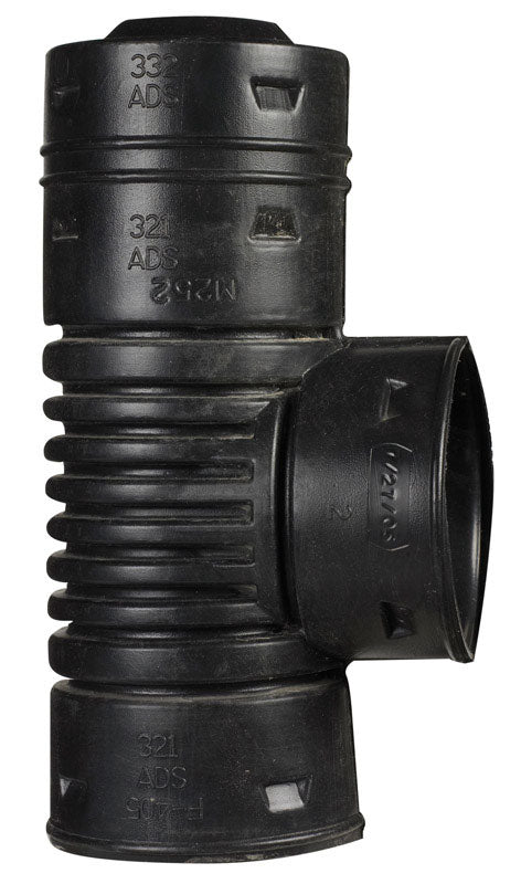 ADVANCE DRAINAGE SYSTEMS - Advance Drainage Systems 3 in. Snap X 3 in. D Snap Polyethylene 10 in. Blind Tee 1 pk