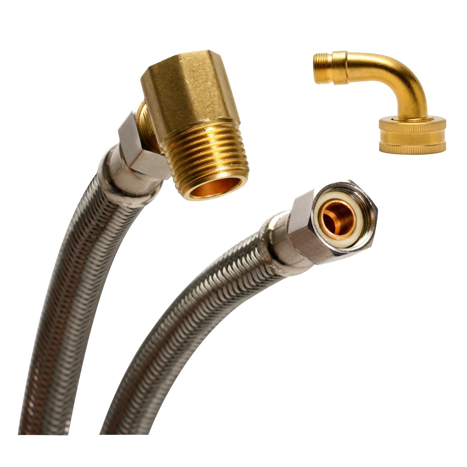 Fluidmaster 3/8 in. Compression X 3/8 in. D Compression 72 in. Stainless Steel Dishwasher Supply Lin