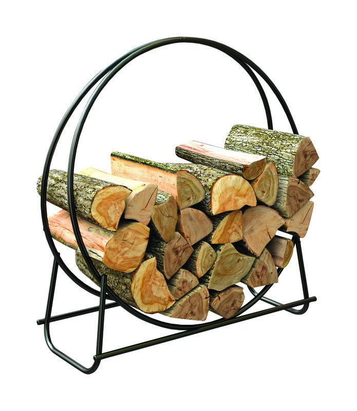 B & K - Panacea Black Powder Coated Steel Log Hoop Rack