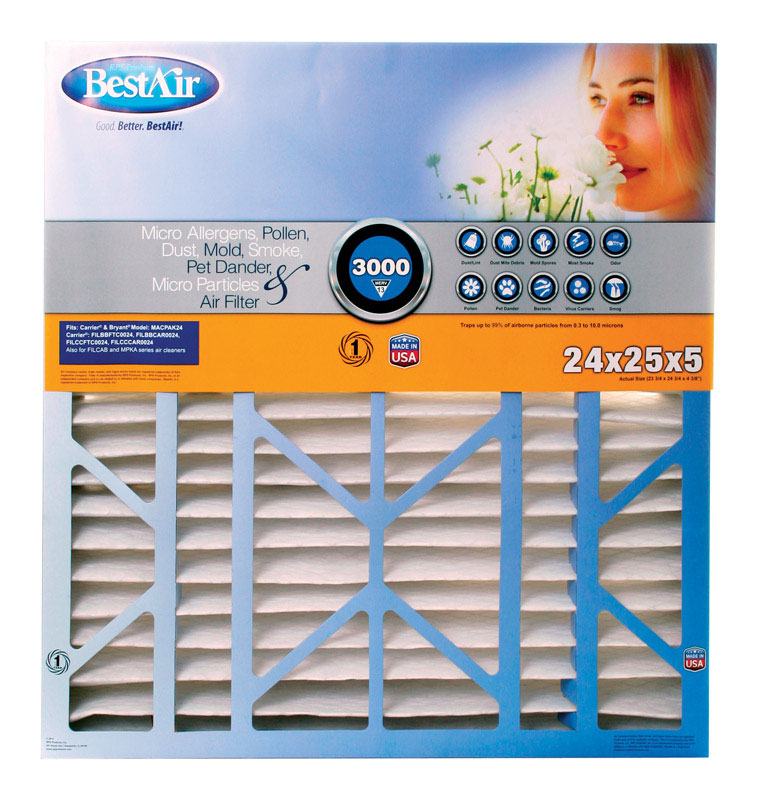 B & K - BestAir 24 in. W X 25 in. H X 5 in. D 13 MERV Pleated Air Filter 1 pk - Case of 2